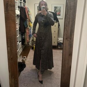 Olivia Von Halle silk long shirt dress